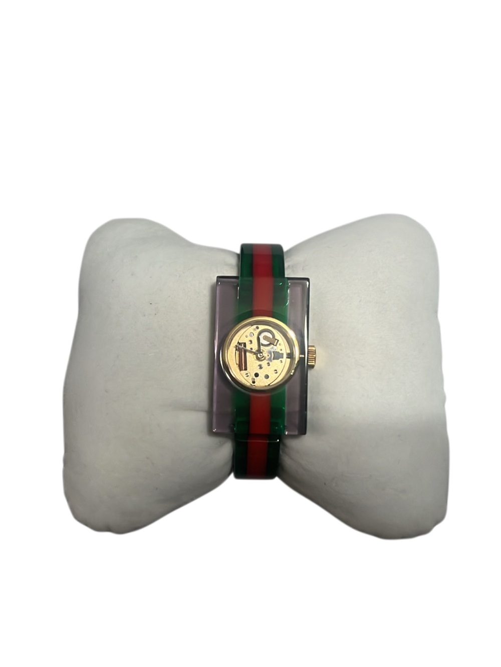 Gucci Web Resin Women’s Quartz Gold Plated Watch